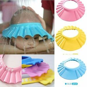 Baby Children Kids Safe Shampoo Bath Bathing Shower Cap Hat Wash Hair Shield adjustable elastic waterproof