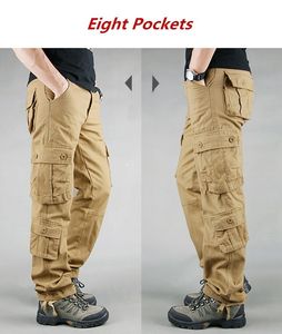 Мужчины грузовые брюки осенью тактические брюки повседневные хлопковые брюки мужские мульти карманы военные армии гусеницы брюки мужчины Pantalon Homme LJ201104