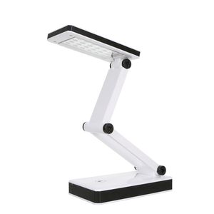 Lampada da tavolo portatile pieghevole a 24 LED Controllo touch sensibile alla luce da scrivania 3 livelli Luminosità regolabile Dimmerabile Porta di ricarica USB 4 * AA Batte