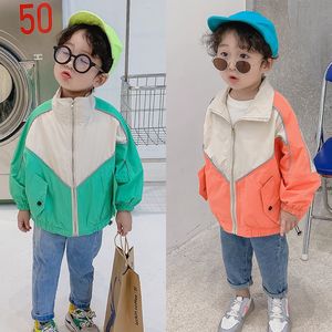 I ragazzi della moda primavera stile coreano contrastano le giacche patchwork di colore per bambini cappotti con cerniera con colletto alla coreana capispalla per ragazze 201106