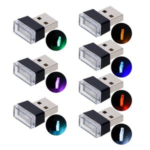 100X Mini USB LED Luce ambientale Lampada per interni auto Luce decorativa Atmosfera USB Plug and Play Atmosfera Luce di emergenza bianca