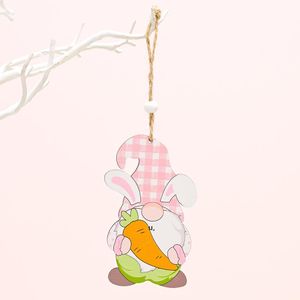 Party Supplies Easter Bunny Wooden Gnome Hanging Ornaments Holiday Decorations with Strings Home 5 Styles RRF13636