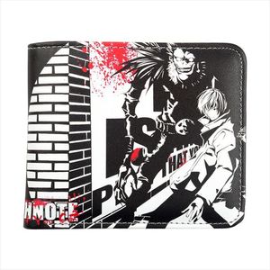 Vendita calda Anime Death Note Portafoglio Porta carte di credito da uomo Portafoglio Bifold Id Cash Coin Purse Clutch Cartoon Pattern