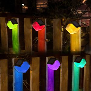 Solar Wall Lamps 2led RGB Warm White Outdoor Fence Garden lantern Lights for Patio Stairs Yard IP65 Waterproof