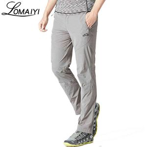 LOMAIYI Pantaloni casual da uomo elasticizzati di marca Quick Dry Pantaloni da uomo traspiranti estivi Pantaloni sportivi grigi sottili Pantaloni maschili di moda AM228 G0104