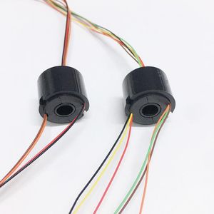 Furo 7mm Coleta Elétrica Slipring 1.5A 2/4/6 Fios Eixo Oco Anel Deslizante Conector Condutivo Rotativo para Robô PTZ de Automação
