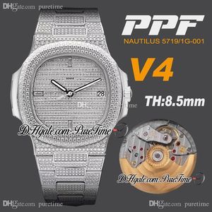 2020 PPF 5719 / 1G 324SC 324CS 자동 망 시계 전체 다이아몬드 다이얼 및 팔찌 최고의 에디션 40mm 새로운 PTPP 퓨레 레타임 (프리 박스)