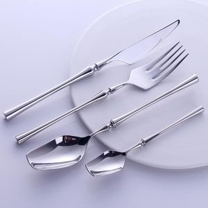 Set di posate portatili occidentali da viaggio 24 pezzi Set di stoviglie in acciaio inossidabile 304 con manico di lusso Coltello forchetta Set di stoviglie per la cena