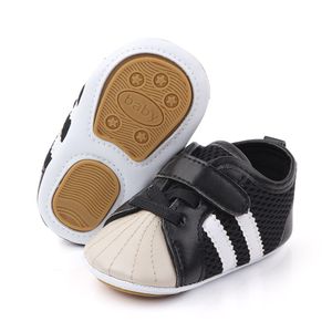 Babyskor läder läder baby casual skor anti slip handgjorda baby pojke skor 0-18 månader