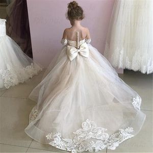Прекрасное шариковое платье Цветочные платья для девушки для винтажных свадьбы спагетти оборманы TUTU 2021 дешевые девочки Pageant платья детей