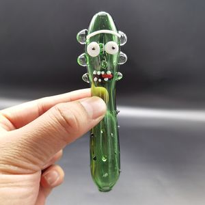 Funny Pickle Hand Pipe Bong Length 12cm Pyrex Colorful Spoon Cucumber Top Heady Tobacco Pipes Smoke Accessory In Store VS Glass Bongs