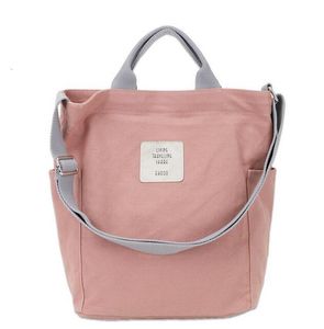 Designer- Korean Canvas Shoulder Designer Messenger Bag Women Simple Handbag Letter Print Bag