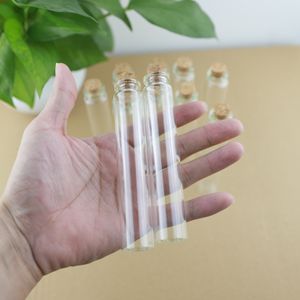 50pcs/Lot 22*120mm 35ml Storage Glass Bottles With Cork Stopper Crafts Tiny stash Jars container Jar Mini Bottle Gifthigh qualtity