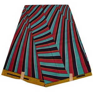 ヤードデザイナーアフリカの布の縞模様のパターンの男性服の素材ポリエステルワックスプリント生地女性パーティードレス