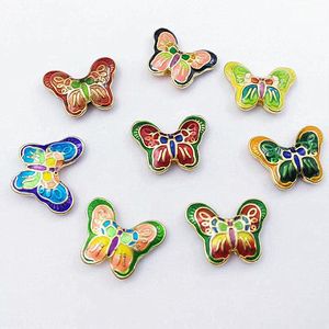 5pcs Cloisonne Enamel Butterfly Accessories Necklace DIY Jewelry Making Supplies Bracelet Beaded Material Jewellery Findings