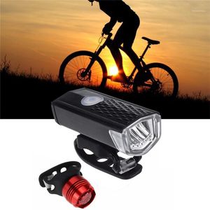 Luzes de bicicleta 2021 Super Brilhante LED Montanha Preto Impermeável Lâmpada Frente USB Carregando Bicicleta Red Safety Watch Light Teillight Terno