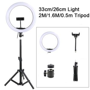 33cm 26cm LED Selfie Ring Light Photography Light Warm Cold Lamp med stativ 2m 1,6m Dimbar USB Ringlight för TIKTOK YouTube