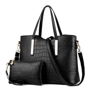 2 Pcs/Set Fashion Women Composite Bags PU Leather Women Handbag Shoulder Bag crossbody Wallets Purse