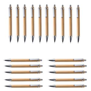 Ballpoint Pen Set Bamboo och Wood Writing Tools, Blue Refill (60 stycken)