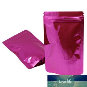 100 шт. Розовый стоять глянцевый алюминиевая фольга zip lock самоуплотняющаяся упаковочная сумка разрыва