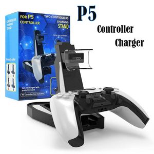 Wholesale Controllers Chargers For Playstation 5 PS5 Game Controller Dual Port Charging Dock Stand Station LED Indicator Charger Storage Base