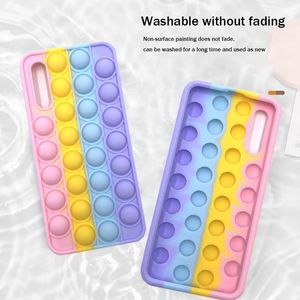 A11 A01 A50S Push Pop Bubble Fidget Toys Soft Phone Case för Samsung A12 A10E A20E A30 A30S A02S A70 Sensory Stress Reliver Coque 3P4I 3P4I