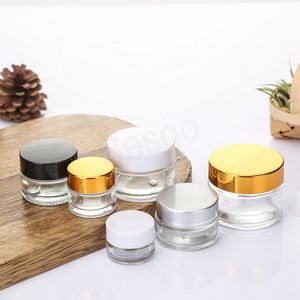 Transparent Glass Face Cream Bottle Set Travel Portable Seal Creams Cosmetic Empty Bottles Bedroom Sleeping Mask Storage Bottle BH6198 WLY