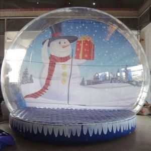 Jul snöboll uppblåsbar jul show globe 4m hög transparenta snöbollar med bild gratis pump gratis frakt