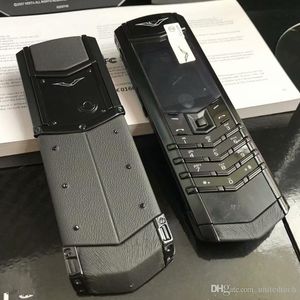 Kilitsiz Lüks K8+ Altın İmza Cep telefonları çift sim kartlı Cep Telefonu paslanmaz çelik deri gövde MP3 bluetooth 8800 metal Seramik sırtlı Cep telefonu