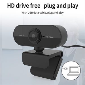 HD 1080P Webcam Mini Computer PC WebCamera with Microphone Rotatable Cameras for Live Broadcast Video Calling Work OTTIE