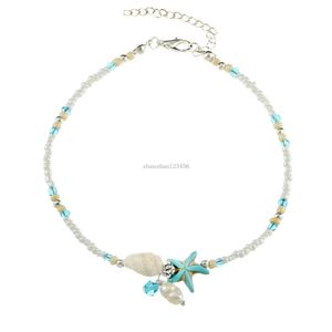 Fashion Conch Starfish Pearl Bead Chain Anklets Armband Beach Foot Chain Fashion Jewelry for Women Will and Sandy Drop Ship