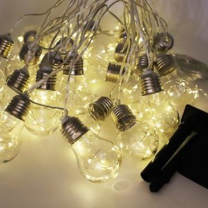 Led Christmas Lights 5M/8M 10/20Bulb G45 Globe Festoon Bulb With Copper Wire Fairy Light Solar Powered Party Ball String Lamps Y200603