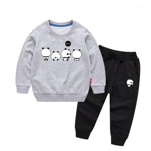 Clothing Sets Lovely Panda Children s Sweater Set Boy s Cartoon Printed Wear Pants Sports Leisure1