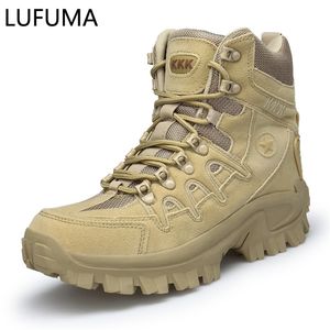 Stivali militari da uomo Combattimento Mens Stivaletti tattici Big Size 39-46 Army Boot Scarpe da uomo Scarpe antinfortunistiche da lavoro Stivali da moto LJ201214