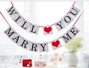 Proposal will you marry me wedding flower Party Decoration birthday Valentine's day decorations banner 7 anniversary available