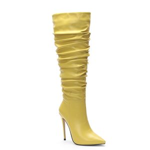 Großer Discount 2020 heißer über das knie oberschenkel hohe stiefel frauen solide farben herbst winter lange stiefel dünne high Heels party shos frau