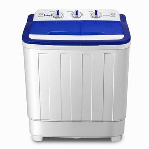 16lbs Semi-Automatic Portable Mini Washing Machines Compact Twin Tub Washer Spin Dry White for Apartment Dorms Home on Sale