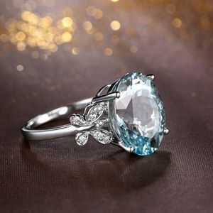 Diamond Topaz Ring Crystal Butterfly Ring