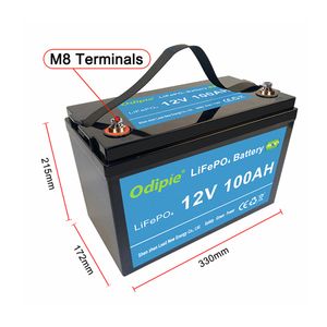 Wysokiej jakości 12 V 100AH ​​LIFEPO4 Battery Pack 12.8 V 200ah 300AH Głęboki cykl Solar RV Caravan Marine 12 V Baterie jonowe litowo-litu