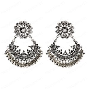 Brincos de flores vintage para mulheres Brincos étnica boho bells borla jhumka brincos de jóias indianas