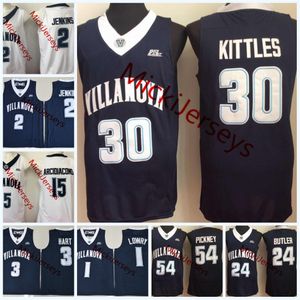 Maglia da basket cucita personalizzata NCAA Villanova Wildcats Justin Moore Cole Swider Caleb Daniels Jermaine Samuels Jeremiah Robinson-Earl Eric Dixon Jalen Brunson