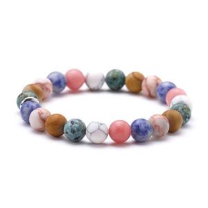 Special Dign Fashion Healing Colored Natural Matte Stone Bracelets White Turquoise Bracelets For Women Men