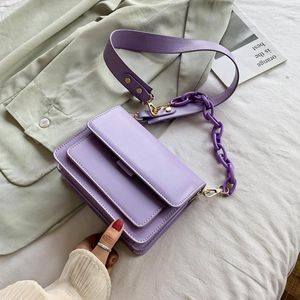 Mini bolsas de couro PU com design de corrente para mulheres 2021 inverno senhora bolsa de ombro moda feminina bolsa transversal