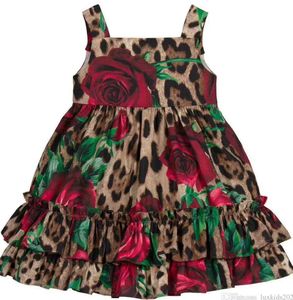 Neue hochwertige Mädchen -Mädchen Sommerkinderkinder Kleider Kurzarmige Kinder Kleid