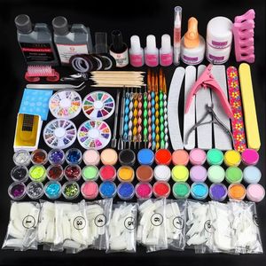 Nail Art Kits Acrylic Kit Manicure Set Liquid Glitter Powder Tips Dekoration Borste verktyg