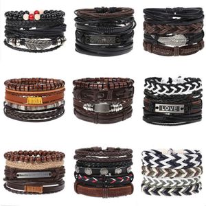 Multilayer Leather bracelet Cross Believe charm bracelets set women mens bracelets bangle cuff fashion jewelry will and sandy new