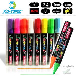XINDI Liquid Chalk New 8pcs lot Erasable Highlighter Fluorescent Marker Pen Colorful Art Painting For Whiteboard LED Chalkboard 201125