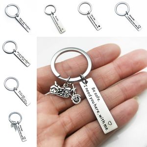 Eu preciso que voc￪ dirija o chaveiro seguro de chaveiro de a￧o inoxid￡vel Tag Keyring pendura a condu￧￣o segura para homens j￳ias de moda de moda e presente de areia