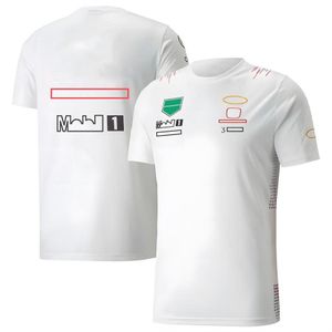 Camiseta masculina e feminina da equipe de f1 Quatro temporadas de Fórmula 1 branca comemorativa terno de corrida personalizado oficial