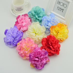 100 pz 10 cm Slik rose testa per la casa decorazione di nozze accessori da sposa liquidazione falso peonia fai da te corona di fiori artificiali Y200111